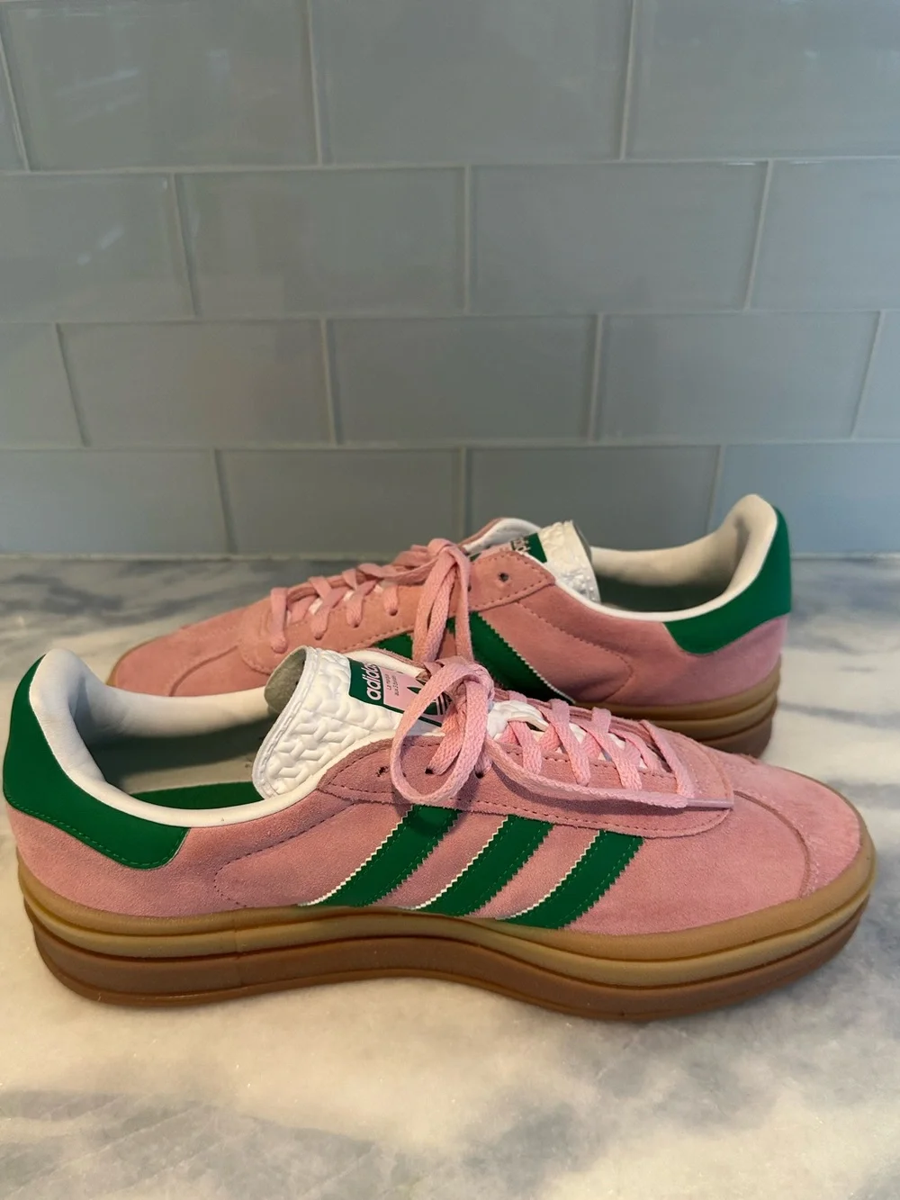 Women’s Adidas  Gazelle Platform Women’s Sneakers in Pink/Green Size 11